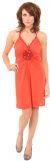 Halter Neck Party Dress with Front Keyhole in Orange